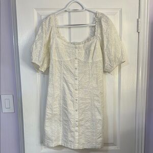 Gap White Eyelet Button-Down Dress
